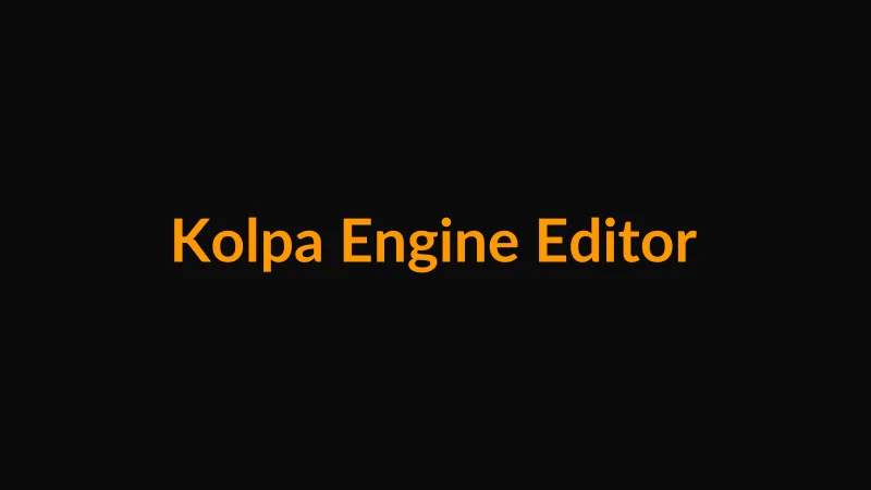 Kolpa Engine editor viewport showing 3D scene editing