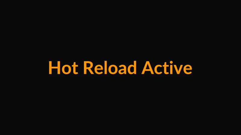 Hot reload status overlay showing successful compilation