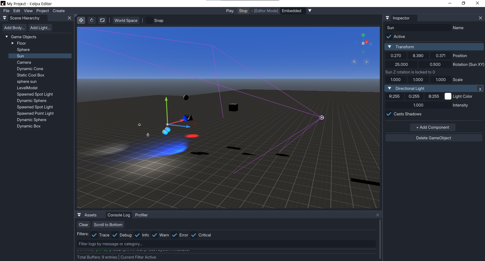 Kolpa Engine editor viewport